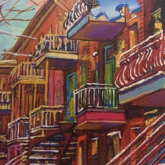 Rare Canadian Ravensburger Street Hockey 1000 Piece Jigsaw Puzzle - Picture 3 of 5